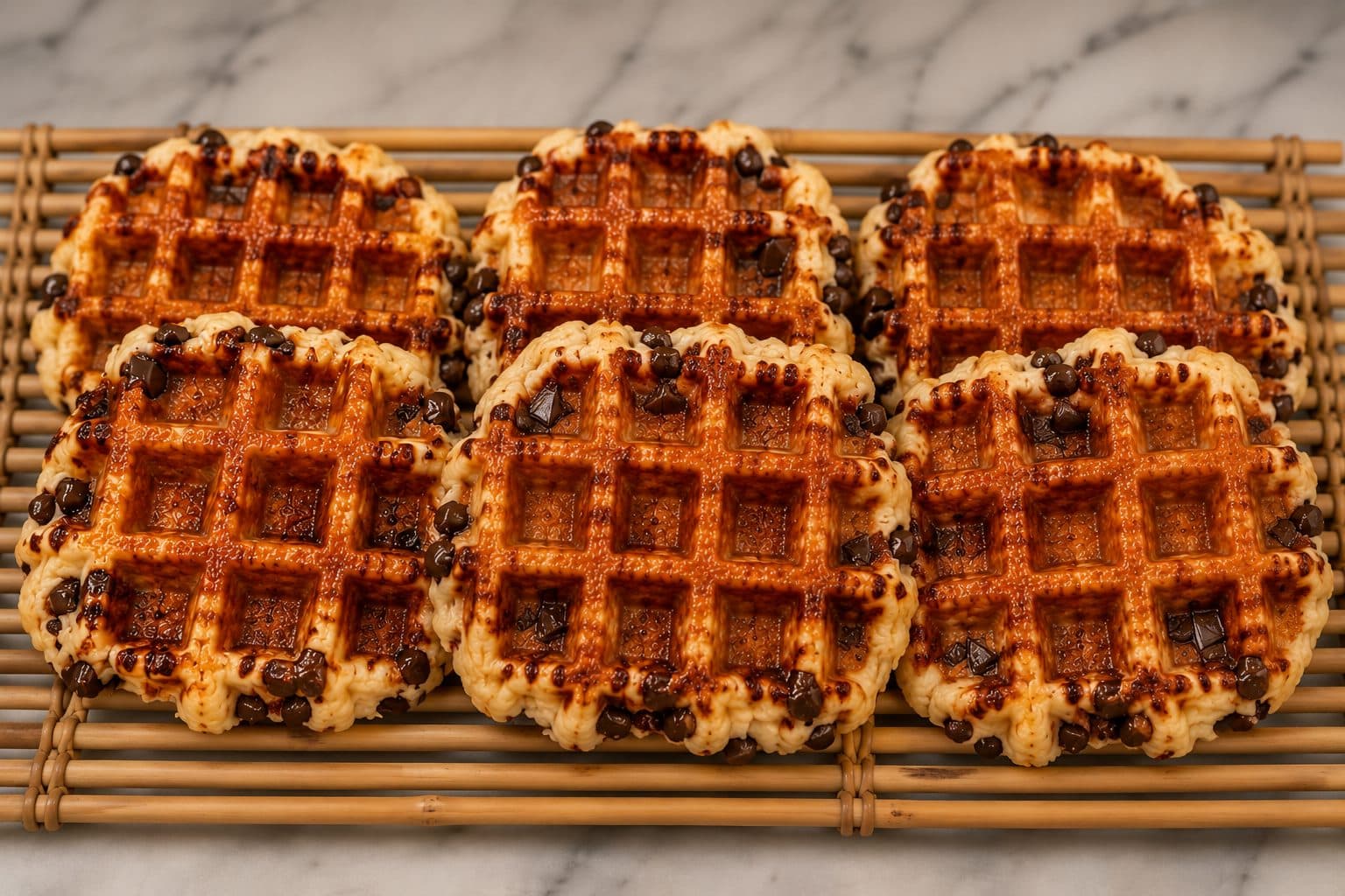 A Liège waffle filled with melted Belgian chocolate at Le Roi de la Gaufre
