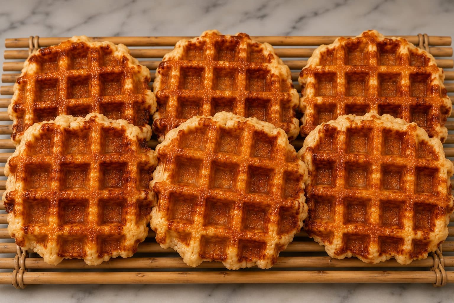 A classic Original Liège waffle, golden and caramelised, fresh from Le Roi de la Gaufre